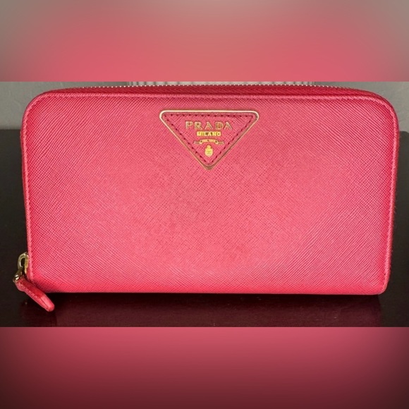 EUC Prada Pink Women's Zip Around Wallet - Picture 1 of 4
